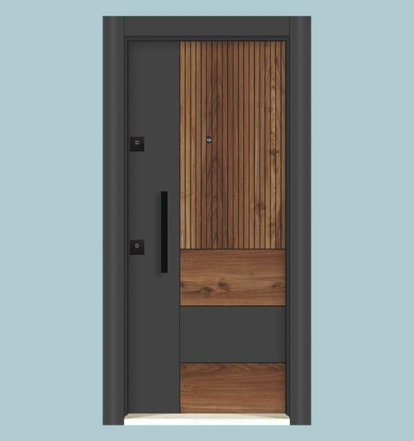 Porte Blindée Style Urbain – Modèle 1405 | Bois & Cadre Noir